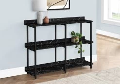 Accent Table / Console / Entryway / Narrow / Sofa / Living Room / Bedroom / Metal / Laminate / Black Marble Look / Contemporary / Modern - Monarch Specialties I 2220