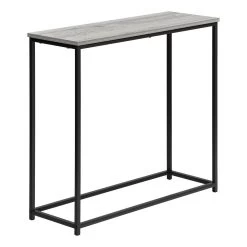 Accent Table- Console- Entryway- Narrow- Sofa- Living Room- Bedroom- Grey Laminate- Black Metal- Contemporary- Modern-Monarch Specialties I 2251