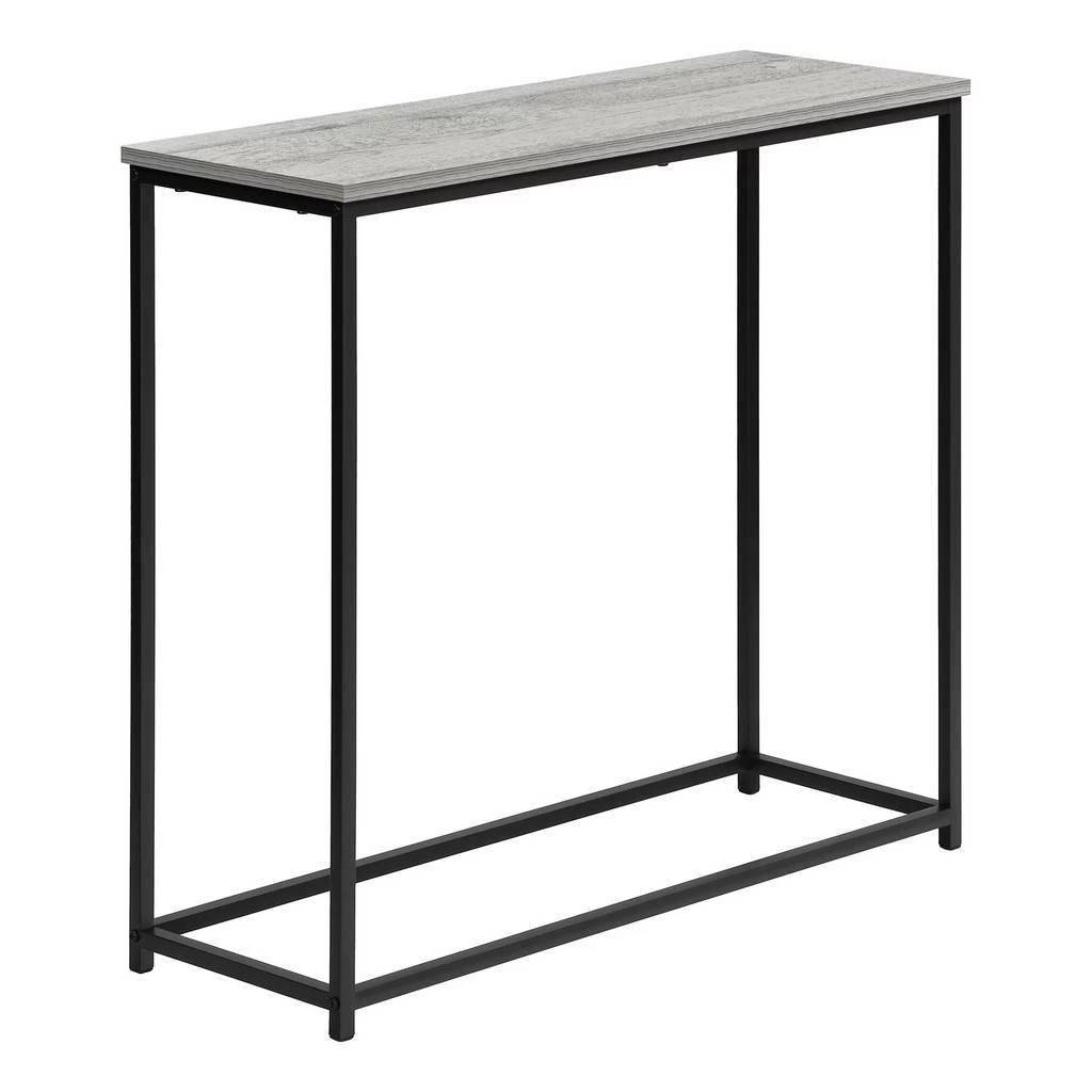Accent Table- Console- Entryway- Narrow- Sofa- Living Room- Bedroom- Grey Laminate- Black Metal- Contemporary- Modern-Monarch Specialties I 2251 3 Accent Table- Console- Entryway- Narrow- Sofa- Living Room- Bedroom- Grey Laminate- Black Metal- Contemporary- Modern-Monarch Specialties I 2251