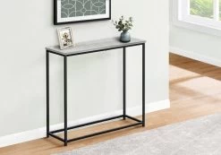 Accent Table- Console- Entryway- Narrow- Sofa- Living Room- Bedroom- Grey Laminate- Black Metal- Contemporary- Modern-Monarch Specialties I 2251 22 Accent Table- Console- Entryway- Narrow- Sofa- Living Room- Bedroom- Grey Laminate- Black Metal- Contemporary- Modern-Monarch Specialties I 2251 -Bedroom Furniture Shop 69 i 2251 9