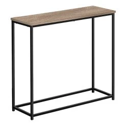 Accent Table- Console- Entryway- Narrow- Sofa- Living Room- Bedroom- Brown Laminate- Black Metal- Contemporary- Modern-Monarch Specialties I 2253