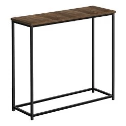 Accent Table- Console- Entryway- Narrow- Sofa- Living Room- Bedroom- Brown Laminate- Black Metal- Contemporary- Modern-Monarch Specialties I 2254