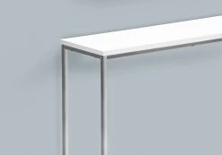 Accent Table- Console- Entryway- Narrow- Sofa- Living Room- Bedroom- White Laminate- Grey Metal- Contemporary- Modern-Monarch Specialties I 2256 -Bedroom Furniture Shop 69 i 2256 4