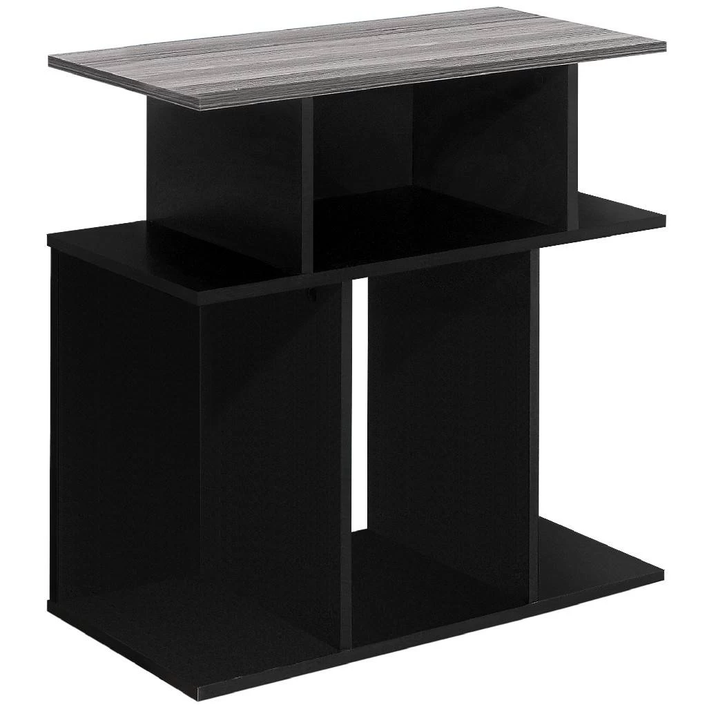 Accent Table / Side / End / Nightstand / Lamp / Living Room / Bedroom / Laminate / Black / Grey / Contemporary / Modern - Monarch Specialties I 2477 4 Accent Table / Side / End / Nightstand / Lamp / Living Room / Bedroom / Laminate / Black / Grey / Contemporary / Modern - Monarch Specialties I 2477 - Image 2