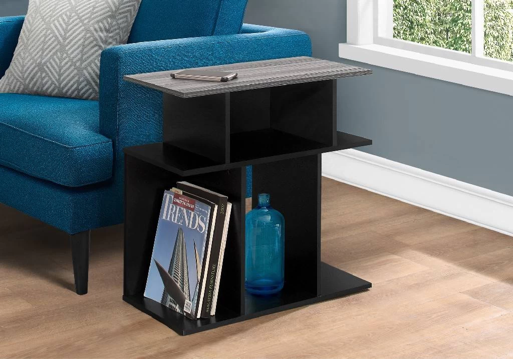 Accent Table / Side / End / Nightstand / Lamp / Living Room / Bedroom / Laminate / Black / Grey / Contemporary / Modern - Monarch Specialties I 2477 3 Accent Table / Side / End / Nightstand / Lamp / Living Room / Bedroom / Laminate / Black / Grey / Contemporary / Modern - Monarch Specialties I 2477