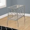 Accent Table / Side / End / Nightstand / Lamp / Living Room / Bedroom / Metal / Tempered Glass / Grey / Clear / Traditional - Monarch Specialties I 3106