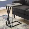 Accent Table / C-Shaped / End / Side / Snack / Living Room / Bedroom / Metal / Laminate / Grey / Black / Contemporary / Modern - Monarch Specialties I 3248