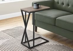 Accent Table / C-Shaped / End / Side / Snack / Living Room / Bedroom / Metal / Laminate / Brown / Black / Contemporary / Modern - Monarch Specialties I 3249