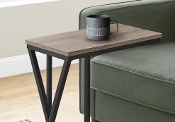Accent Table / C-Shaped / End / Side / Snack / Living Room / Bedroom / Metal / Laminate / Brown / Black / Contemporary / Modern - Monarch Specialties I 3249 -Bedroom Furniture Shop 69 i 3249 3
