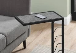 Accent Table / C-Shaped / End / Side / Snack / Living Room / Bedroom / Metal / Laminate / Grey / Black / Contemporary / Modern - Monarch Specialties I 3301 -Bedroom Furniture Shop 69 i 3301 3
