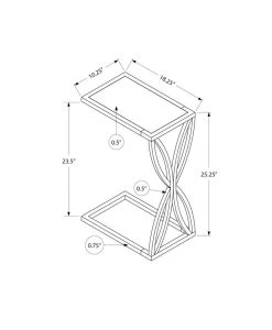 Accent Table / C-Shaped / End / Side / Snack / Living Room / Bedroom / Metal / Laminate / Grey / Black / Contemporary / Modern - Monarch Specialties I 3305 -Bedroom Furniture Shop 69 i 3305 4
