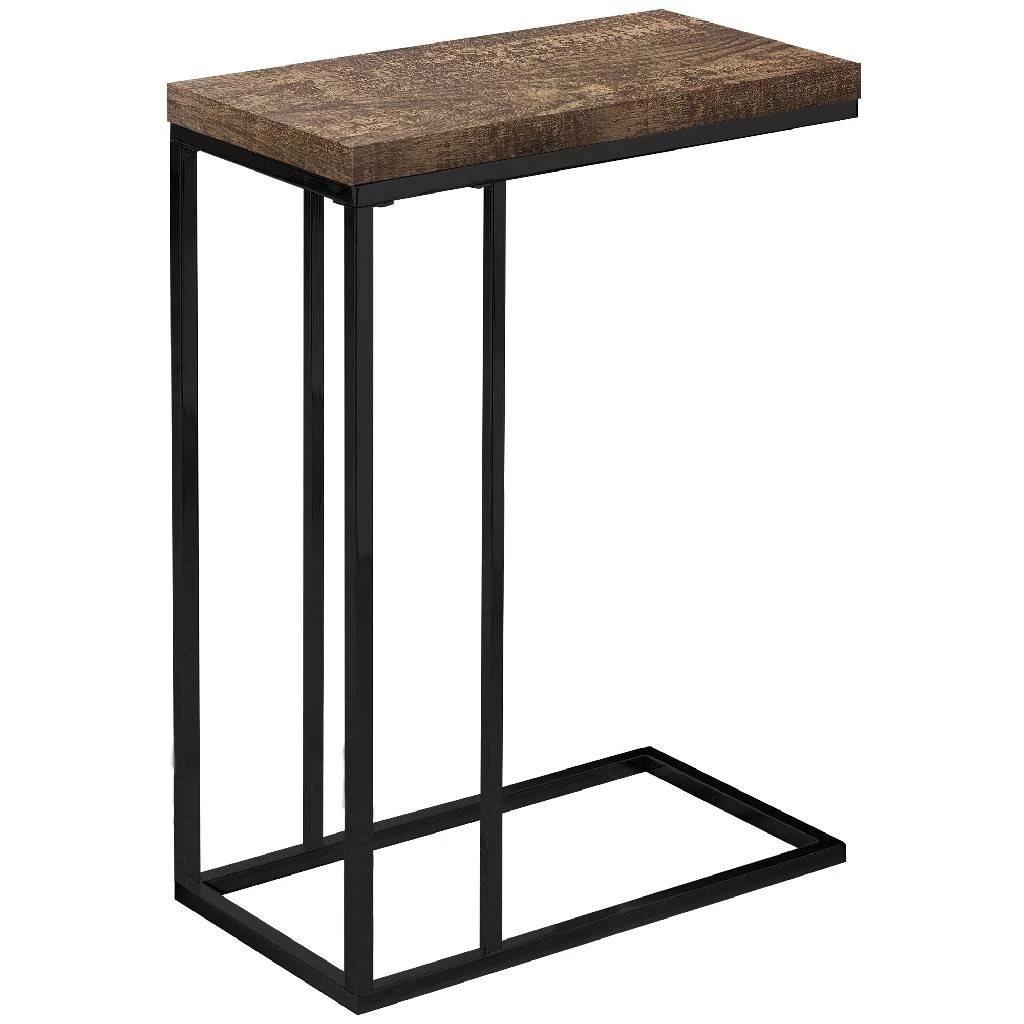 Accent Table / C-Shaped / End / Side / Snack / Living Room / Bedroom / Metal / Laminate / Brown / Black / Contemporary / Modern - Monarch Specialties I 3403 4 Accent Table / C-Shaped / End / Side / Snack / Living Room / Bedroom / Metal / Laminate / Brown / Black / Contemporary / Modern - Monarch Specialties I 3403 - Image 2