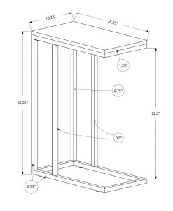 Accent Table / C-Shaped / End / Side / Snack / Living Room / Bedroom / Metal / Laminate / Grey / Black / Contemporary / Modern - Monarch Specialties I 3404 -Bedroom Furniture Shop 69 i 3404 4