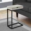 Accent Table / C-Shaped / End / Side / Snack / Storage Drawer / Living Room / Bedroom / Metal / Laminate / Grey / Black / Contemporary / Modern - Monarch Specialties I 3407 2 Accent Table / C-Shaped / End / Side / Snack / Storage Drawer / Living Room / Bedroom / Metal / Laminate / Grey / Black / Contemporary / Modern - Monarch Specialties I 3407 -Bedroom Furniture Shop 69 i 3407