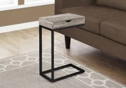 Accent Table / C-Shaped / End / Side / Snack / Storage Drawer / Living Room / Bedroom / Metal / Laminate / Beige / Black / Contemporary / Modern - Monarch Specialties I 3408