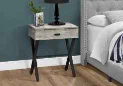 Accent Table / Side / End / Nightstand / Lamp / Storage Drawer / Living Room / Bedroom / Metal / Laminate / Grey / Black / Contemporary / Modern - Monarch Specialties I 3451 9 Accent Table / Side / End / Nightstand / Lamp / Storage Drawer / Living Room / Bedroom / Metal / Laminate / Grey / Black / Contemporary / Modern - Monarch Specialties I 3451 -Bedroom Furniture Shop 69 i 3451 3