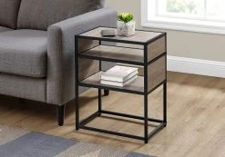 Accent Table / Side / End / Nightstand / Lamp / Living Room / Bedroom / Metal / Laminate / Brown / Black / Contemporary / Modern - Monarch Specialties I 3507