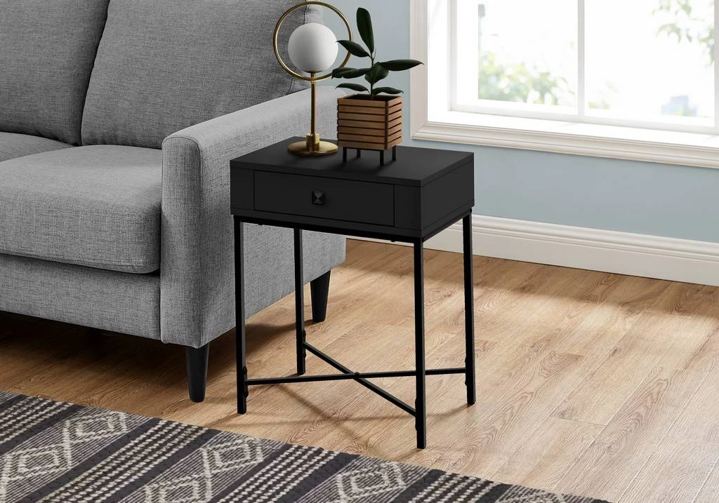 Accent Table / Side / End / Nightstand / Lamp / Storage Drawer / Living Room / Bedroom / Metal / Laminate / Black / Contemporary / Modern - Monarch Specialties I 3542 3 Accent Table / Side / End / Nightstand / Lamp / Storage Drawer / Living Room / Bedroom / Metal / Laminate / Black / Contemporary / Modern - Monarch Specialties I 3542