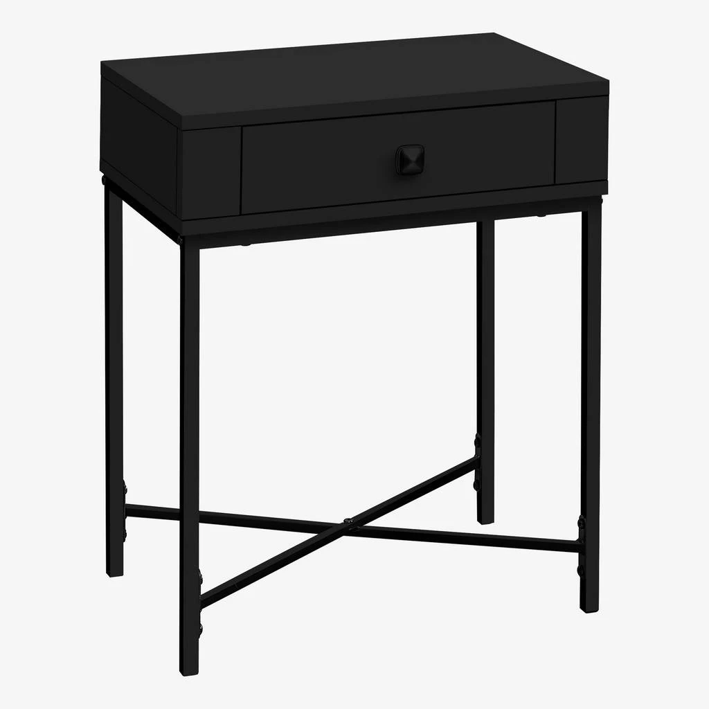 Accent Table / Side / End / Nightstand / Lamp / Storage Drawer / Living Room / Bedroom / Metal / Laminate / Black / Contemporary / Modern - Monarch Specialties I 3542 4 Accent Table / Side / End / Nightstand / Lamp / Storage Drawer / Living Room / Bedroom / Metal / Laminate / Black / Contemporary / Modern - Monarch Specialties I 3542 - Image 2