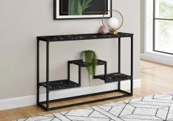 Accent Table / Console / Entryway / Narrow / Sofa / Living Room / Bedroom / Metal / Laminate / Black Marble Look / Contemporary / Modern - Monarch Specialties I 3579