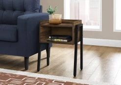 Accent Table / Side / End / Nightstand / Lamp / Living Room / Bedroom / Metal / Laminate / Brown / Black / Contemporary / Modern - Monarch Specialties I 3583