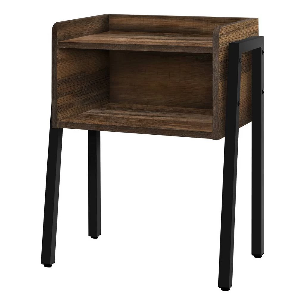 Accent Table / Side / End / Nightstand / Lamp / Living Room / Bedroom / Metal / Laminate / Brown / Black / Contemporary / Modern - Monarch Specialties I 3583 4 Accent Table / Side / End / Nightstand / Lamp / Living Room / Bedroom / Metal / Laminate / Brown / Black / Contemporary / Modern - Monarch Specialties I 3583 - Image 2