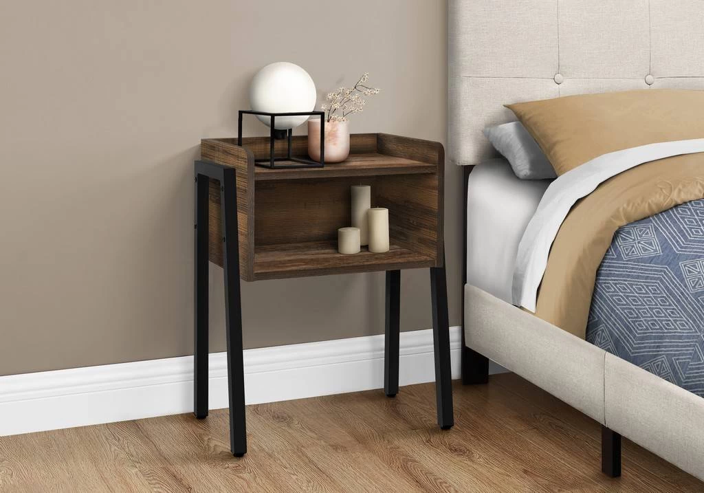 Accent Table / Side / End / Nightstand / Lamp / Living Room / Bedroom / Metal / Laminate / Brown / Black / Contemporary / Modern - Monarch Specialties I 3583 5 Accent Table / Side / End / Nightstand / Lamp / Living Room / Bedroom / Metal / Laminate / Brown / Black / Contemporary / Modern - Monarch Specialties I 3583 - Image 3