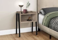 Accent Table / Side / End / Nightstand / Lamp / Living Room / Bedroom / Metal / Laminate / Brown / Black / Contemporary / Modern - Monarch Specialties I 3592 -Bedroom Furniture Shop 69 i 3592 3