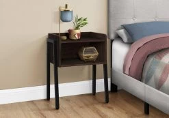 Accent Table / Side / End / Nightstand / Lamp / Living Room / Bedroom / Metal / Laminate / Brown / Black / Contemporary / Modern - Monarch Specialties I 3593 -Bedroom Furniture Shop 69 i 3593 3