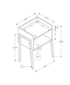 Accent Table / Side / End / Nightstand / Lamp / Living Room / Bedroom / Metal / Laminate / Brown / Black / Contemporary / Modern - Monarch Specialties I 3593 -Bedroom Furniture Shop 69 i 3593 4