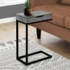 Accent Table / C-Shaped / End / Side / Snack / Storage Drawer / Living Room / Bedroom / Metal / Laminate / Grey / Black / Contemporary / Modern - Monarch Specialties I 3603 1 Accent Table / C-Shaped / End / Side / Snack / Storage Drawer / Living Room / Bedroom / Metal / Laminate / Grey / Black / Contemporary / Modern - Monarch Specialties I 3603 -Bedroom Furniture Shop 69 i 3603 1