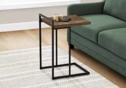 Accent Table / C-Shaped / End / Side / Snack / Living Room / Bedroom / Metal / Laminate / Brown / Black / Contemporary / Modern - Monarch Specialties I 3630
