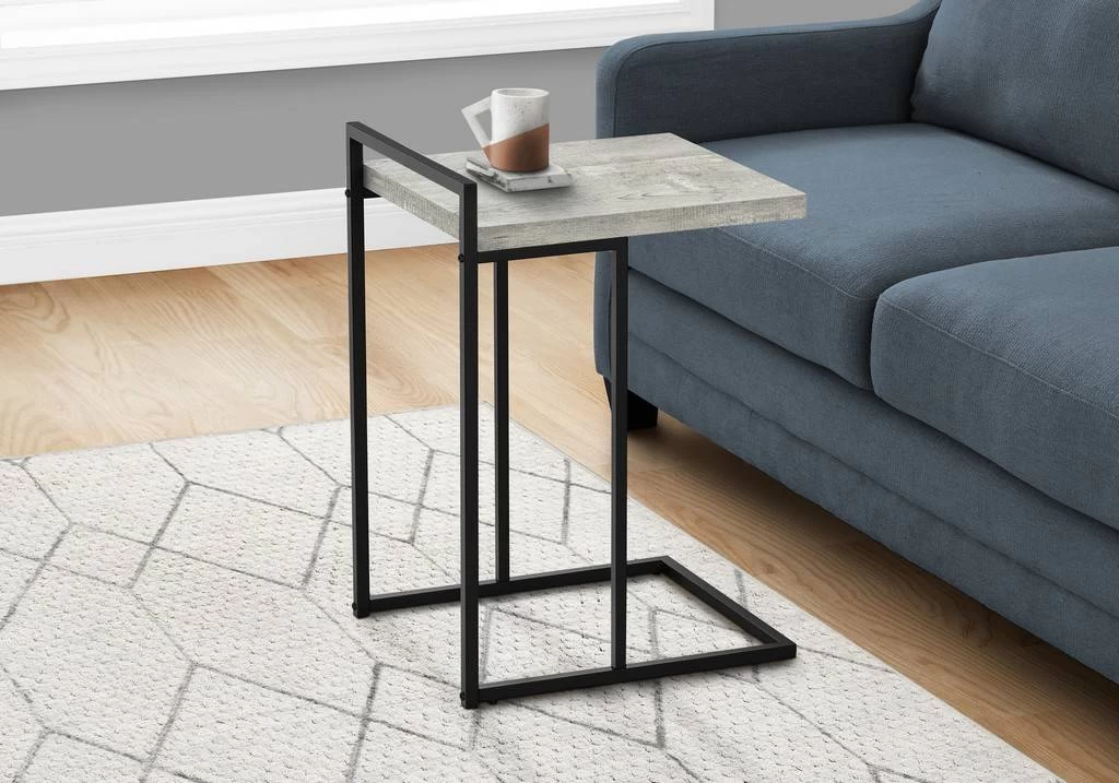 Accent Table / C-Shaped / End / Side / Snack / Living Room / Bedroom / Metal / Laminate / Grey / Black / Contemporary / Modern - Monarch Specialties I 3631 3 Accent Table / C-Shaped / End / Side / Snack / Living Room / Bedroom / Metal / Laminate / Grey / Black / Contemporary / Modern - Monarch Specialties I 3631