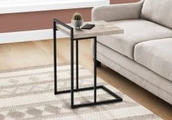 Accent Table / C-Shaped / End / Side / Snack / Living Room / Bedroom / Metal / Laminate / Beige / Black / Contemporary / Modern - Monarch Specialties I 3632