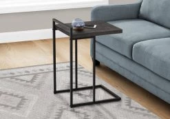 Accent Table / C-Shaped / End / Side / Snack / Living Room / Bedroom / Metal / Laminate / Black / Contemporary / Modern - Monarch Specialties I 3633