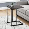 Accent Table / C-Shaped / End / Side / Snack / Living Room / Bedroom / Metal / Laminate / Grey / Black / Contemporary / Modern - Monarch Specialties I 3634 -Bedroom Furniture Shop 69 i 3634 1