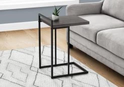 Accent Table / C-Shaped / End / Side / Snack / Living Room / Bedroom / Metal / Laminate / Grey / Black / Contemporary / Modern - Monarch Specialties I 3634