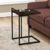 Accent Table / C-Shaped / End / Side / Snack / Living Room / Bedroom / Metal / Laminate / Brown / Black / Contemporary / Modern - Monarch Specialties I 3635 -Bedroom Furniture Shop 69 i 3635 1