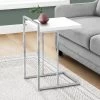 Accent Table / C-Shaped / End / Side / Snack / Living Room / Bedroom / Metal / Laminate / Glossy White / Chrome / Contemporary / Modern - Monarch Specialties I 3636 -Bedroom Furniture Shop 69 i 3636 1
