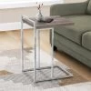 Accent Table / C-Shaped / End / Side / Snack / Living Room / Bedroom / Metal / Laminate / Brown / Chrome / Contemporary / Modern - Monarch Specialties I 3638 -Bedroom Furniture Shop 69 i 3638 1