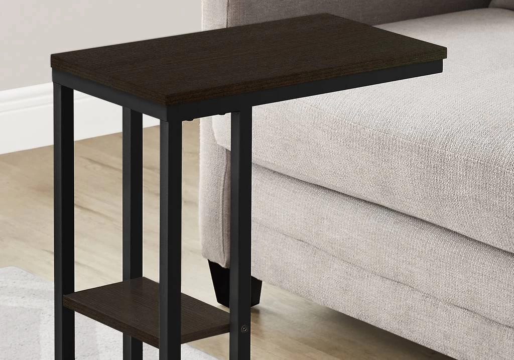 Accent Table / C-Shaped / End / Side / Snack / Living Room / Bedroom / Metal / Laminate / Brown / Black / Contemporary / Modern - Monarch Specialties I 3670 4 Accent Table / C-Shaped / End / Side / Snack / Living Room / Bedroom / Metal / Laminate / Brown / Black / Contemporary / Modern - Monarch Specialties I 3670 - Image 2