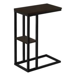 Accent Table / C-Shaped / End / Side / Snack / Living Room / Bedroom / Metal / Laminate / Brown / Black / Contemporary / Modern - Monarch Specialties I 3670 8 Accent Table / C-Shaped / End / Side / Snack / Living Room / Bedroom / Metal / Laminate / Brown / Black / Contemporary / Modern - Monarch Specialties I 3670 -Bedroom Furniture Shop 69 i 3670 6