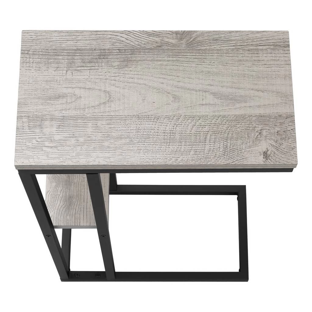 Accent Table / C-Shaped / End / Side / Snack / Living Room / Bedroom / Metal / Laminate / Grey / Black / Contemporary / Modern - Monarch Specialties I 3671 8 Accent Table / C-Shaped / End / Side / Snack / Living Room / Bedroom / Metal / Laminate / Grey / Black / Contemporary / Modern - Monarch Specialties I 3671 - Image 6