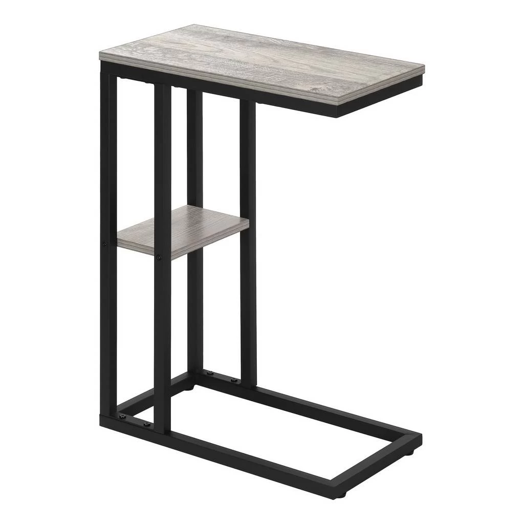 Accent Table / C-Shaped / End / Side / Snack / Living Room / Bedroom / Metal / Laminate / Grey / Black / Contemporary / Modern - Monarch Specialties I 3671 4 Accent Table / C-Shaped / End / Side / Snack / Living Room / Bedroom / Metal / Laminate / Grey / Black / Contemporary / Modern - Monarch Specialties I 3671 - Image 2