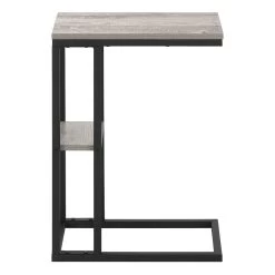 Accent Table / C-Shaped / End / Side / Snack / Living Room / Bedroom / Metal / Laminate / Grey / Black / Contemporary / Modern - Monarch Specialties I 3671 13 Accent Table / C-Shaped / End / Side / Snack / Living Room / Bedroom / Metal / Laminate / Grey / Black / Contemporary / Modern - Monarch Specialties I 3671 -Bedroom Furniture Shop 69 i 3671 7