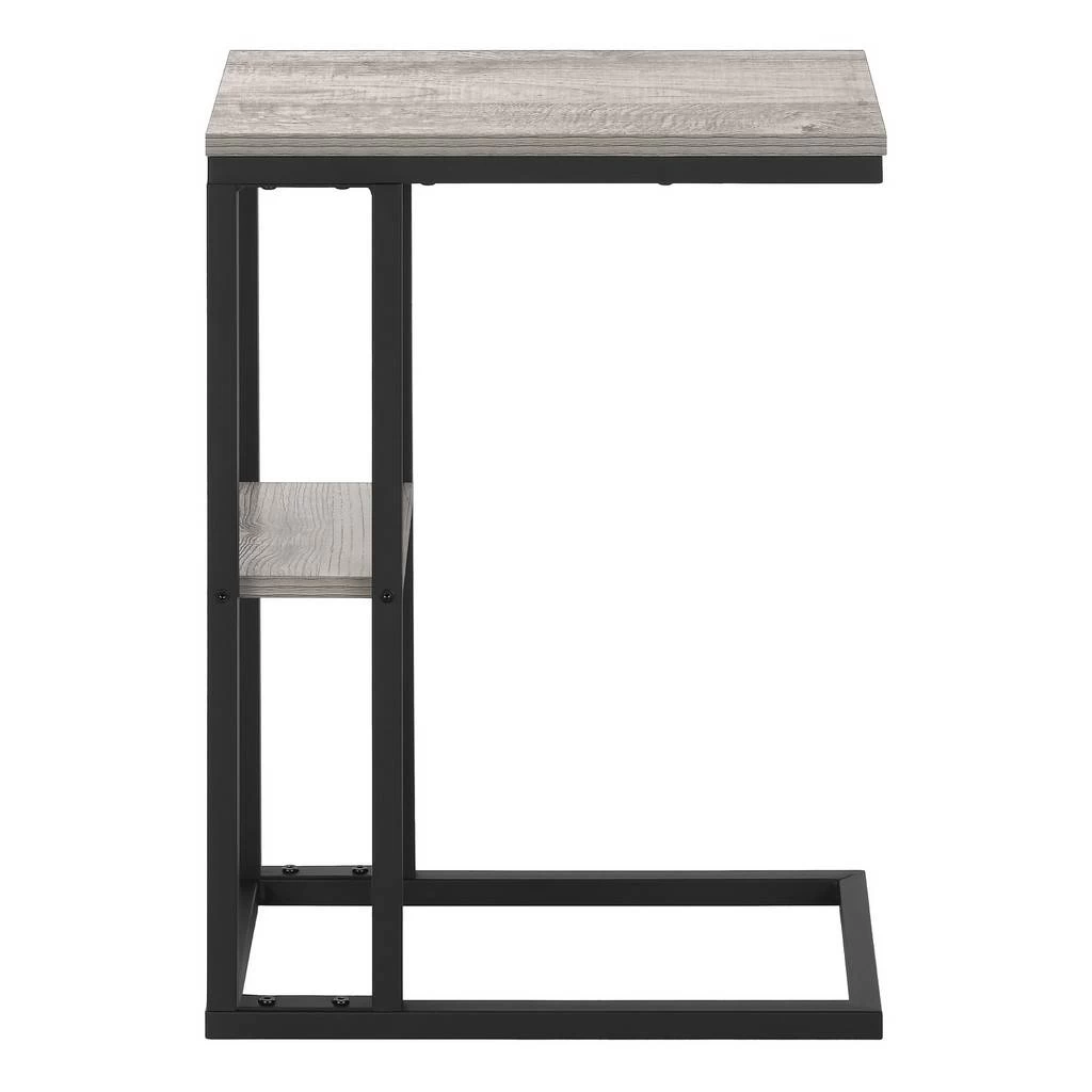 Accent Table / C-Shaped / End / Side / Snack / Living Room / Bedroom / Metal / Laminate / Grey / Black / Contemporary / Modern - Monarch Specialties I 3671 5 Accent Table / C-Shaped / End / Side / Snack / Living Room / Bedroom / Metal / Laminate / Grey / Black / Contemporary / Modern - Monarch Specialties I 3671 - Image 3