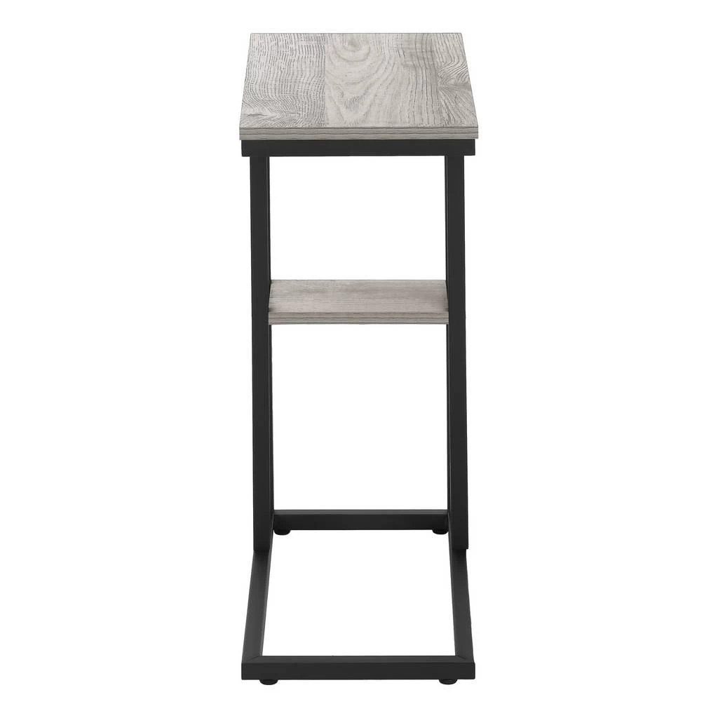 Accent Table / C-Shaped / End / Side / Snack / Living Room / Bedroom / Metal / Laminate / Grey / Black / Contemporary / Modern - Monarch Specialties I 3671 6 Accent Table / C-Shaped / End / Side / Snack / Living Room / Bedroom / Metal / Laminate / Grey / Black / Contemporary / Modern - Monarch Specialties I 3671 - Image 4