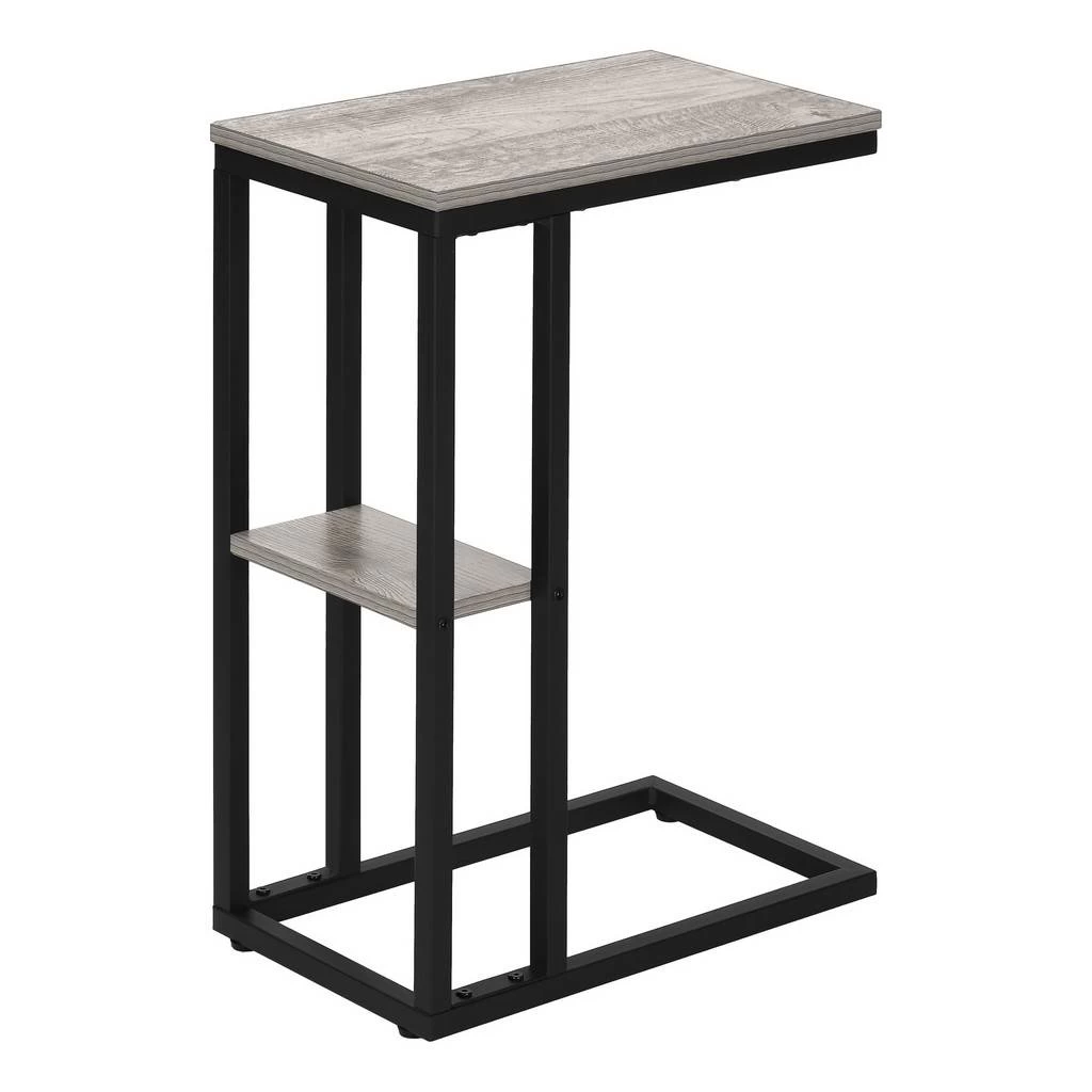 Accent Table / C-Shaped / End / Side / Snack / Living Room / Bedroom / Metal / Laminate / Grey / Black / Contemporary / Modern - Monarch Specialties I 3671 7 Accent Table / C-Shaped / End / Side / Snack / Living Room / Bedroom / Metal / Laminate / Grey / Black / Contemporary / Modern - Monarch Specialties I 3671 - Image 5
