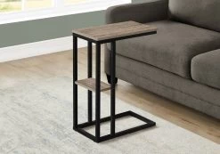 Accent Table / C-Shaped / End / Side / Snack / Living Room / Bedroom / Metal / Laminate / Brown / Black / Contemporary / Modern - Monarch Specialties I 3672
