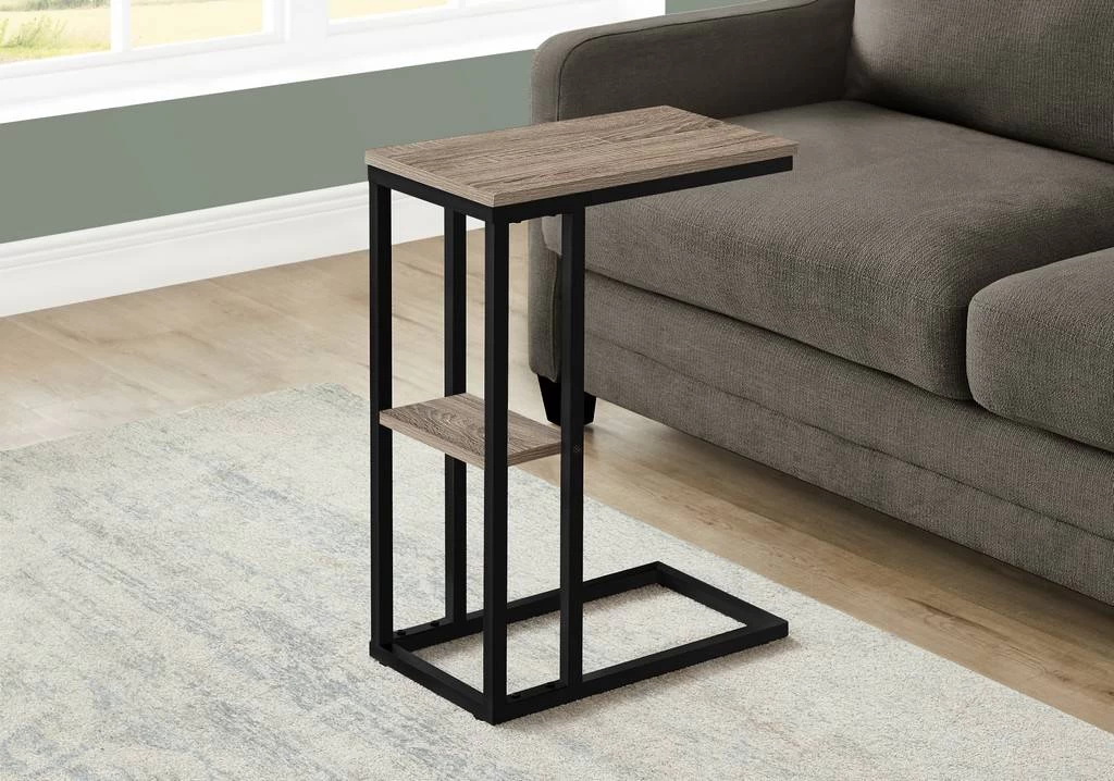 Accent Table / C-Shaped / End / Side / Snack / Living Room / Bedroom / Metal / Laminate / Brown / Black / Contemporary / Modern - Monarch Specialties I 3672 3 Accent Table / C-Shaped / End / Side / Snack / Living Room / Bedroom / Metal / Laminate / Brown / Black / Contemporary / Modern - Monarch Specialties I 3672